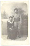 Cpa Carte-photo Soldat & Sa Femme , Maroc ? - Personen