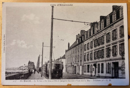 Carte Postale Ancienne Saint-Malo (35) Le Sillon Le Grand Hôtel Jacques Cartier Vue Sur La Mer Tramway - Saint Malo