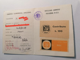 1964  BARI GRAVINA PCI PARTITO COMUNISTA ITALIANO  TESSERA PARTITO POLITICO CARTE CARD KARTE - Historische Documenten