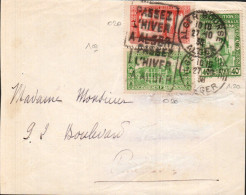 ALGERIE AFFRANCHISSEMENT COMPOSE SUR LETTRE POUR LA FRANCE 1938 - Briefe U. Dokumente