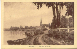 CPA - ARNAGE - VUE SUR LA SARTHE (TRES JOLIE GRAVURE DE Maurice RIBAUD) - Autres & Non Classés