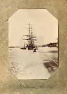 Bordeaux * Le Port * Bateau Voilier 3 Mâts Goëlette * Photo Circa 1890/1910 11.5x8.5cm - Bordeaux