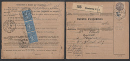 COLIS POSTAUX  - STRASBOURG 2  - ALSACE / 1932 SEMEUSE 1 F * 3 SUR BULLETIN D'EXPEDITION (ref 3173) - Covers & Documents