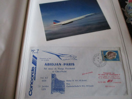 CONCORDE ABIDJAN/PARIS Voyage Présidentel + Carte Postale - Concorde