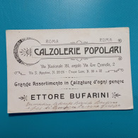 Cartolina Calzolerie Popolari Roma. - Pubblicitari