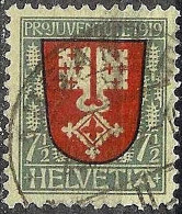Schweiz Suisse Pro Juventute 1919: Wappen Nidwalden Zu WI 12 Mi 149 Yv 173 Voll-⊙ LUGANO 4.I.20 (Zumstein CHF 20.00) - Gebruikt