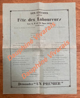 CHABEUIL LES FAUCONS 26 DROME - VIEUX PAPIER - PAROLES DE CHANSON - FETE DES LABOUREURS 1930 - Documents Historiques