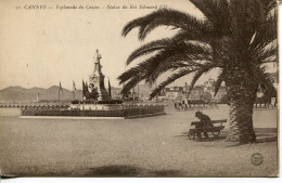 CPA -  CANNES - ESPLANADE DU CASINO - STATUE DU ROI EDOUARD VII - Cannes