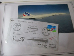 CONCORDE  1er Vol BALE / PARIS + Carte Postale - Concorde