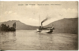 CPA -  VEYRIER - DEPART DU BATEAU "VILLE D'ANNECY" - Veyrier