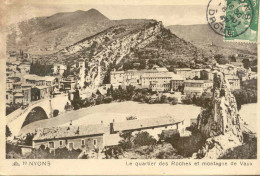 CPSM - NYONS - LE QUARTIER DES ROCHES ET MONTAGNE DE VAUX - Nyons