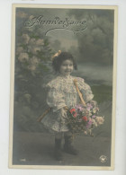 ENFANTS - LITTLE GIRL - MAEDCHEN - Jolie Carte Fantaisie Fillette Et Fleurs - Abbildungen