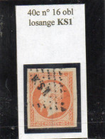 Paris - N° 16 Obl Losange KS1 - 1853-1860 Napoléon III.