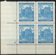 125/ Pof. 59, Clear Blue (very Rare); Corner 4-block, Plate Mark * - Ongebruikt