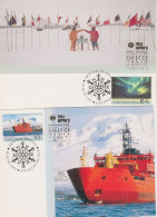 AAT 1991 Antarctic Treaty & Aurora Australis "Philanippon '91" 2 Maxicards (GS167) - Cartoline Maximum