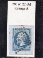 Paris - N° 22 (déf) Obl Losange A - 1862 Napoléon III