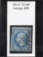 Paris - N° 22 Obl Losange AS1 - 1862 Napoléon III