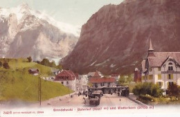 GRINDELWALD          BAHNHOF UND WETTERHORN - Grindelwald