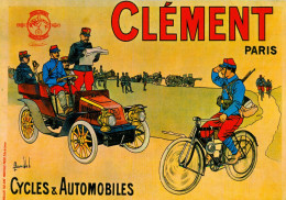 CPM-Publicité Automobiles CLÉMENT Affichiste Louis Charles Bombled 1910* Soldats Français En Exercice - Publicidad
