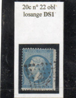 Paris - N° 22 Obl Losange DS1 - 1862 Napoleone III