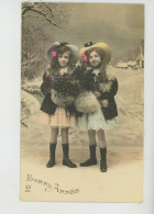 ENFANTS - LITTLE GIRL - MAEDCHEN - Jolie Carte Fantaisie Portrait Fillettes Jumelles De Bonne Année - Abbildungen