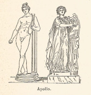 Apollo - Xilografia D'epoca - 1924 Old Engraving - Estampas & Grabados