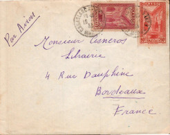 MAROC AFFRANCHISSEMENT COMPOSE SUR LETTRE A EN TETE POUR LA FRANCE 1938 - Cartas & Documentos