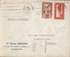 MAROC AFFRANCHISSEMENT COMPOSE SUR LETTRE A EN TETE POUR LA FRANCE 1938 - Briefe U. Dokumente