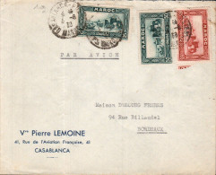 MAROC AFFRANCHISSEMENT COMPOSE SUR LETTRE A EN TETE POUR LA FRANCE 1938 - Cartas & Documentos