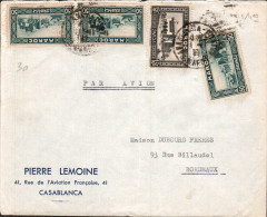 MAROC AFFRANCHISSEMENT COMPOSE SUR LETTRE A EN TETE POUR LA FRANCE 1938 - Cartas & Documentos