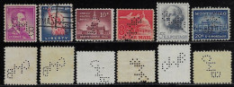 USA United States 1938/1982 6 Stamp With Perfin CMB By Chase Manhattan Bank From New York Lochung Perfore - Zähnungen (Perfins)