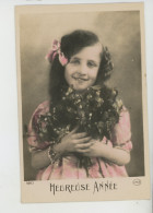 ENFANTS - LITTLE GIRL - MAEDCHEN - Jolie Carte Fantaisie Fillette Et Gui "Heureuse Année" - Portretten