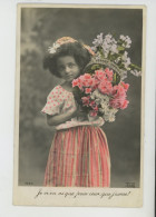 ENFANTS - LITTLE GIRL - MAEDCHEN - Jolie Carte Fantaisie Fillette Noire Et Fleurs - Portraits