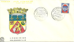 ENV ARMOIRIES D'ORLEANSVILLE MARS 1958 - FDC