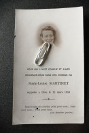 MARIE-LOUISE MARTINET  +  DIEU 1959 - Devotieprenten