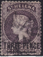 1868  ST. HELENA  - SG 11 3d. Deep Dull Purple  USED - Sonstige & Ohne Zuordnung