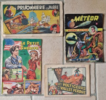 Lot De 4 Récits Complets Le PETIT SHERIFF N°63, La PRISONNIERE DU PHARE- Ed.Mondiales ,GRANDES EXPLORATIONS, METEOR N°20 - Loten Van Stripverhalen