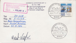 Germany  Polar 4 Flight From Hannover-Langenhagen To Punta Arenas 25.11.1986 (GS169) - Vols Polaires