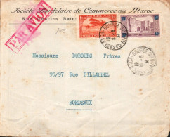 MAROC AFFRANCHISSEMENT COMPOSE SUR LETTRE A EN TETE POUR LA FRANCE 1931 - Storia Postale