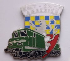 G219 Pin's SNCF TGV Micheline Locomotive EMT-SNCF Ambérieu-en-Bugey AIN écusson Blason EGF Starpins Achat Immédiat - TGV