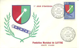 ENV FONDATION MARECHAL DE LATTRE ALGER 1958 - FDC