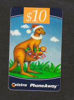 Telstra PhoneAway $10 - Christmas  Kangaroo '96 - Excellent Cond - Very Diff - Australia