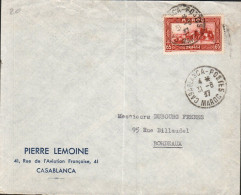 MAROC SEUL SUR LETTRE A EN TETE POUR LA FRANCE 1937 - Briefe U. Dokumente