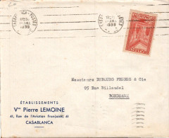 MAROC SEUL SUR LETTRE A EN TETE POUR LA FRANCE 1939 - Brieven En Documenten