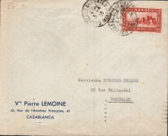 MAROC SEUL SUR LETTRE A EN TETE POUR LA FRANCE 1938 - Briefe U. Dokumente