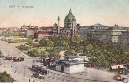 Austria Oostenrijk Wien IV Karlsplatz Tramway 1912 - Tramways