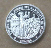 Beau Petit Jeton Argent "Etienne-Marcel Prévot Des Marchands De Paris - French Token - Professionali / Di Società