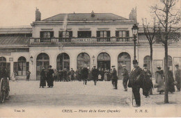 TE 1-(60) CREIL - PLACE DE LA GARE  ( FACADE) - ANIMATION - 2 SCANS - Creil