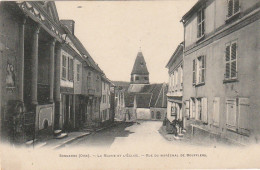  TE 2-(60) SONGEONS - LA MAIRIE ET L' EGLISE - RUE DU MARECHAL DE BOUFFLERS  - 2 SCANS - Songeons