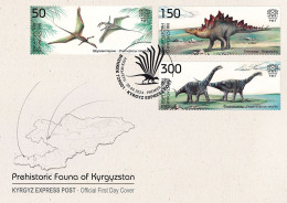 KYRGYZSTAN 2024 KEP 203-205 PREHISTORIC FAUNA OF KYRGYZSTAN FDC - Kirgisistan